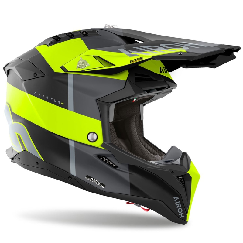 Casque de motocross Airoh Aviator 3 Monarch jaune mat