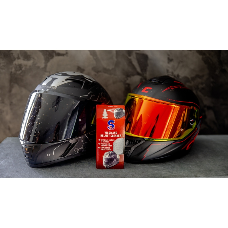 Visor &amp; Helmet Cleaner S100 avec chiffon microfibre - Visor &amp; Helmet Cleaner 100 ml