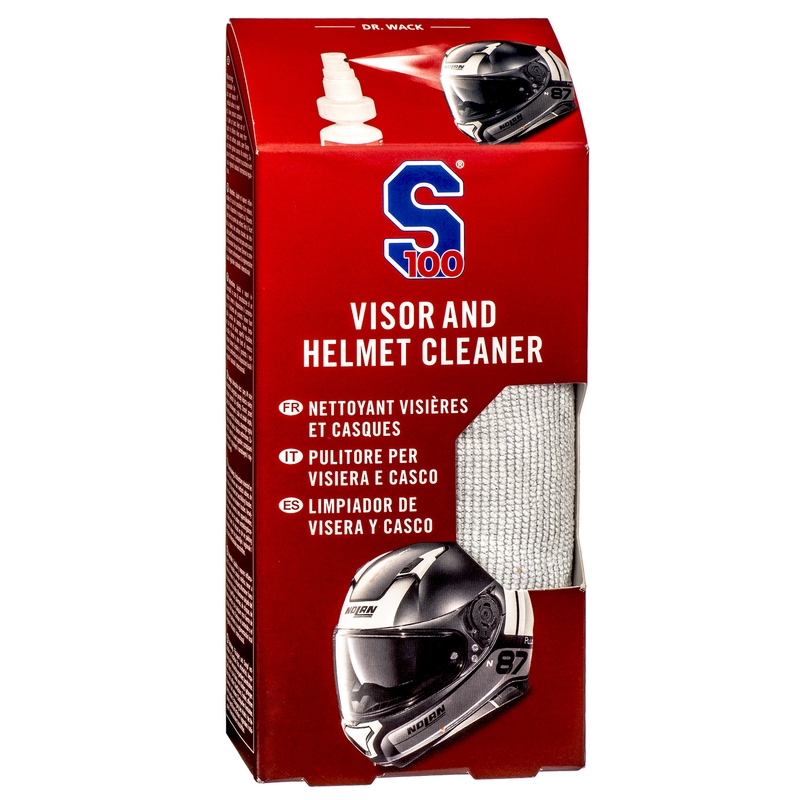 Visor &amp; Helmet Cleaner S100 avec chiffon microfibre - Visor &amp; Helmet Cleaner 100 ml