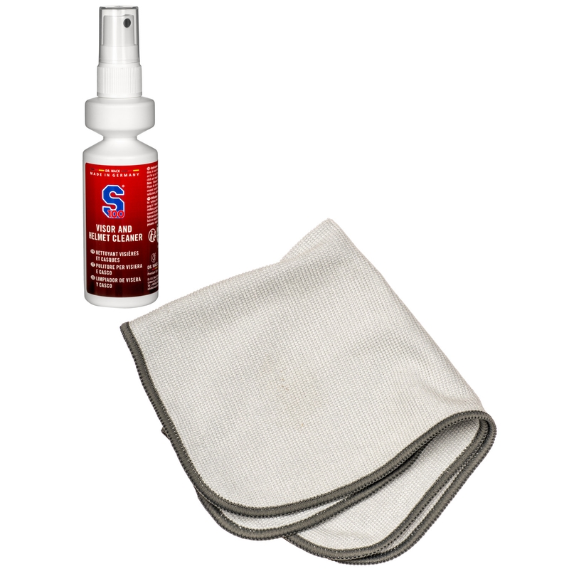 Visor &amp; Helmet Cleaner S100 avec chiffon microfibre - Visor &amp; Helmet Cleaner 100 ml
