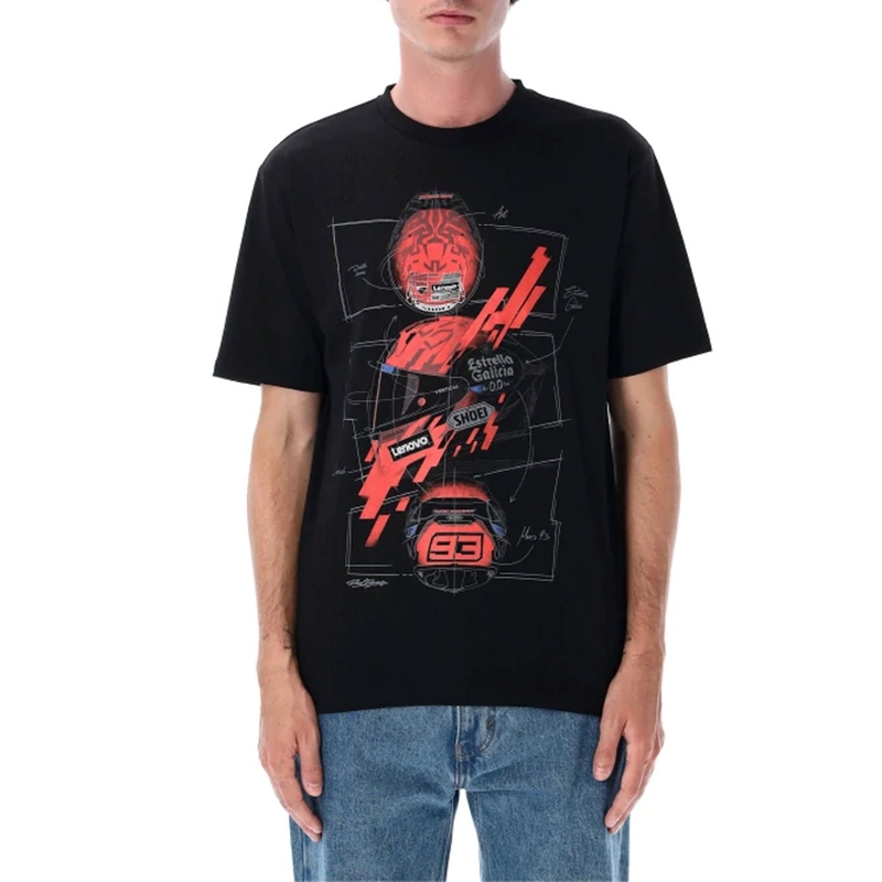 T-shirt Ducati Marc Marquez - casque MotoGP noir-rouge