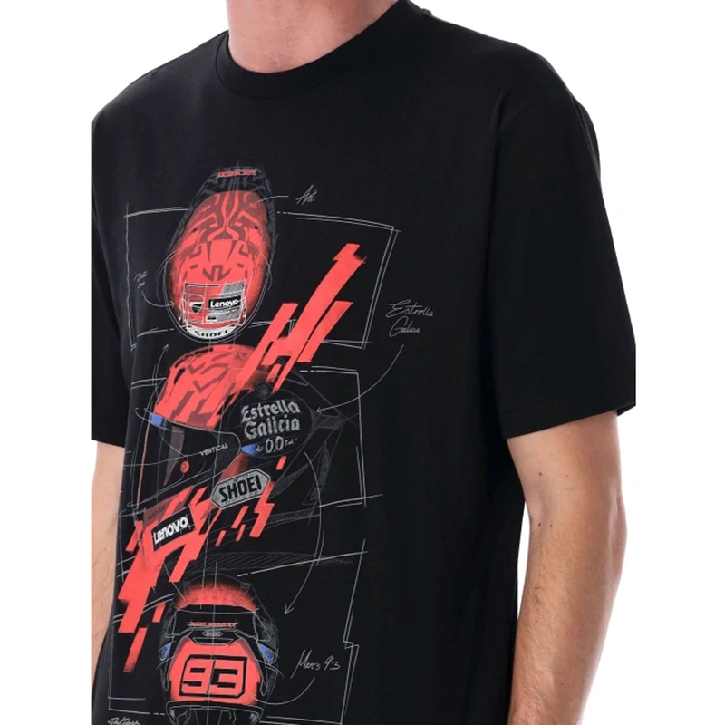 T-shirt Ducati Marc Marquez - casque MotoGP noir-rouge