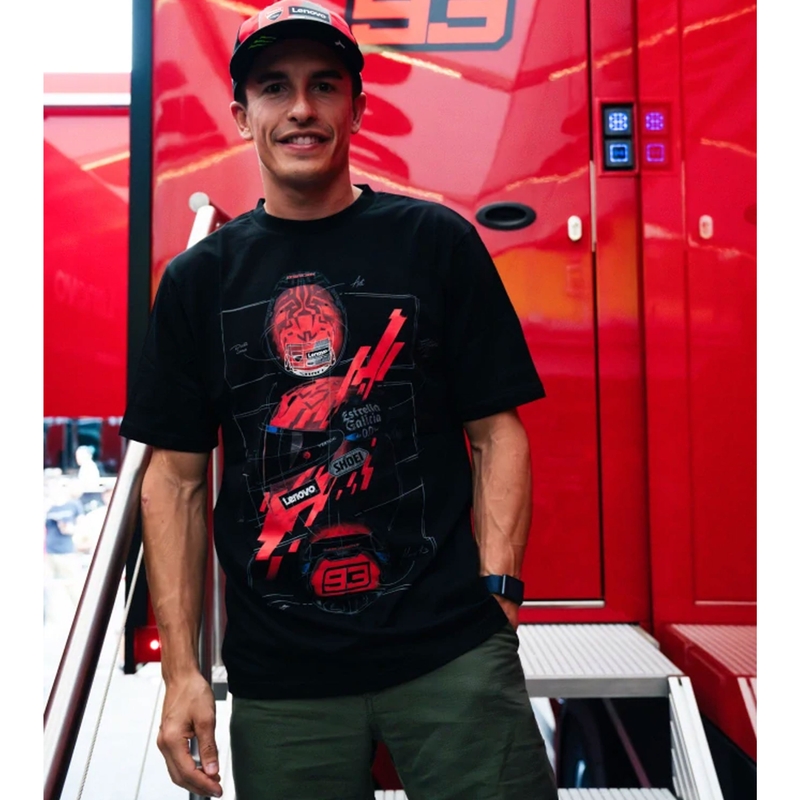 T-shirt Ducati Marc Marquez - casque MotoGP noir-rouge