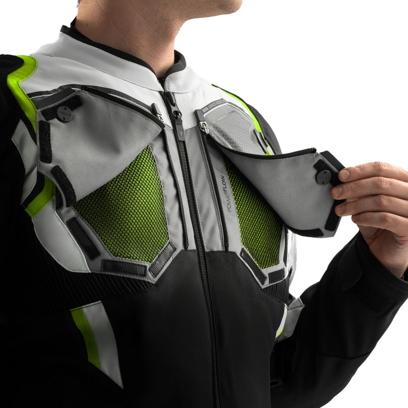 Veste moto Rebelhorn Borg II noir-gris-jaune fluo