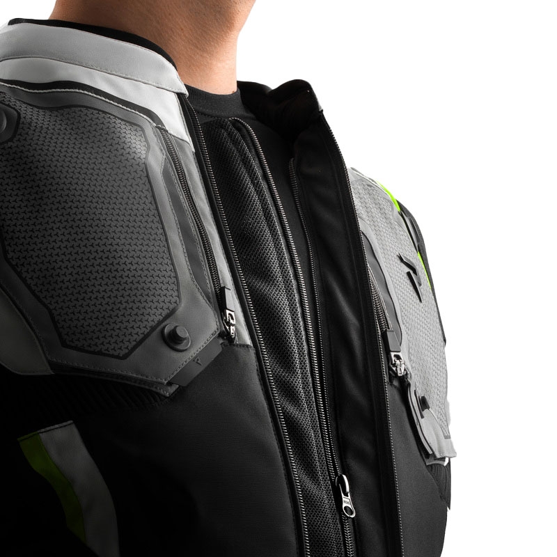 Veste moto Rebelhorn Borg II noir-gris-jaune fluo