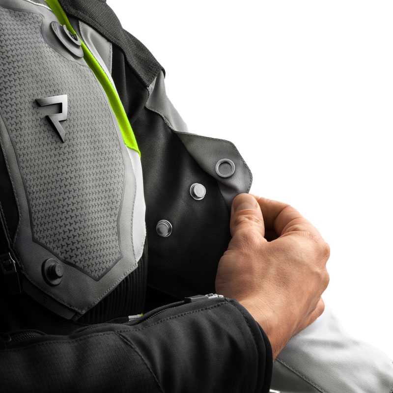 Veste moto Rebelhorn Borg II noir-gris-jaune fluo