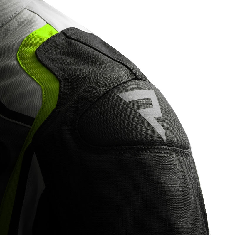Veste moto Rebelhorn Borg II noir-gris-jaune fluo