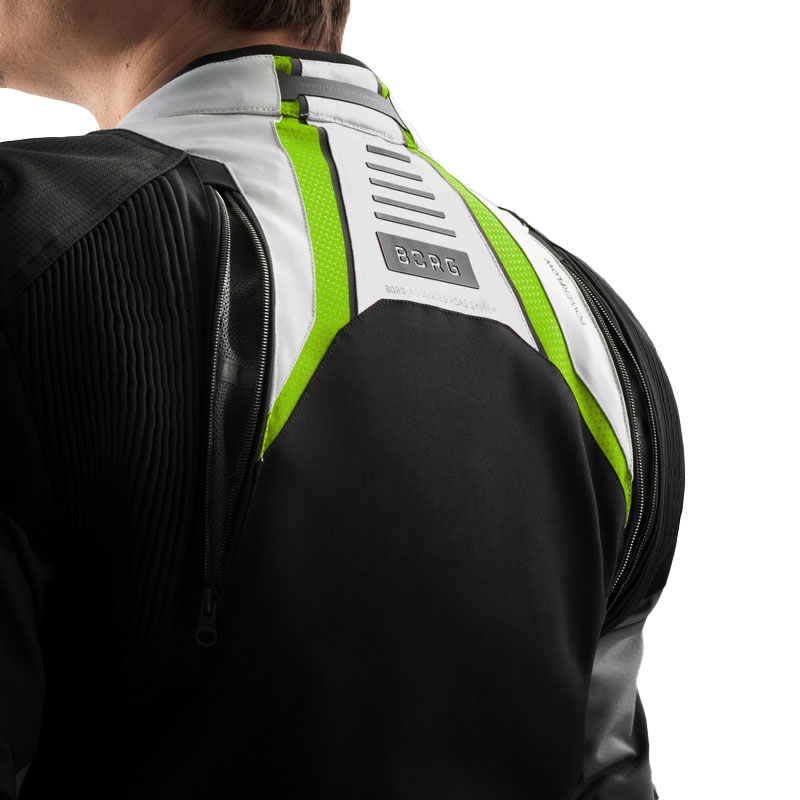 Veste moto Rebelhorn Borg II noir-gris-jaune fluo