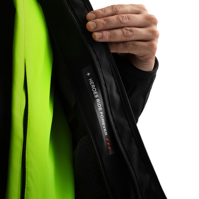 Veste moto Rebelhorn Borg II noir-gris-jaune fluo