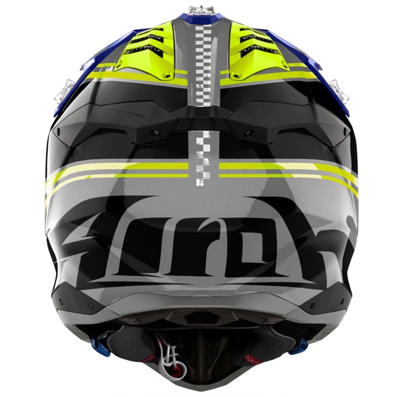 Casque de motocross Airoh Aviator 3 Hima bleu brillant