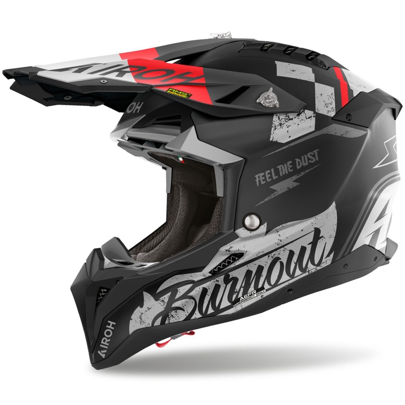 Casque de motocross Airoh Aviator 3 Burnout noir mat