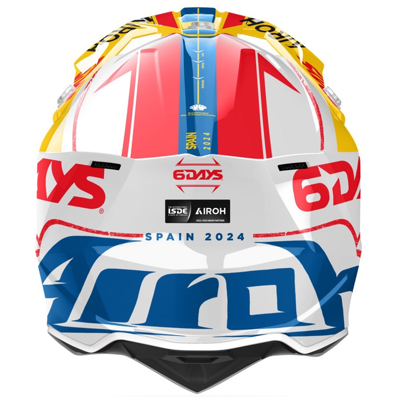 Casque de motocross Airoh Wraaap Six Days Spain multicolore brillant