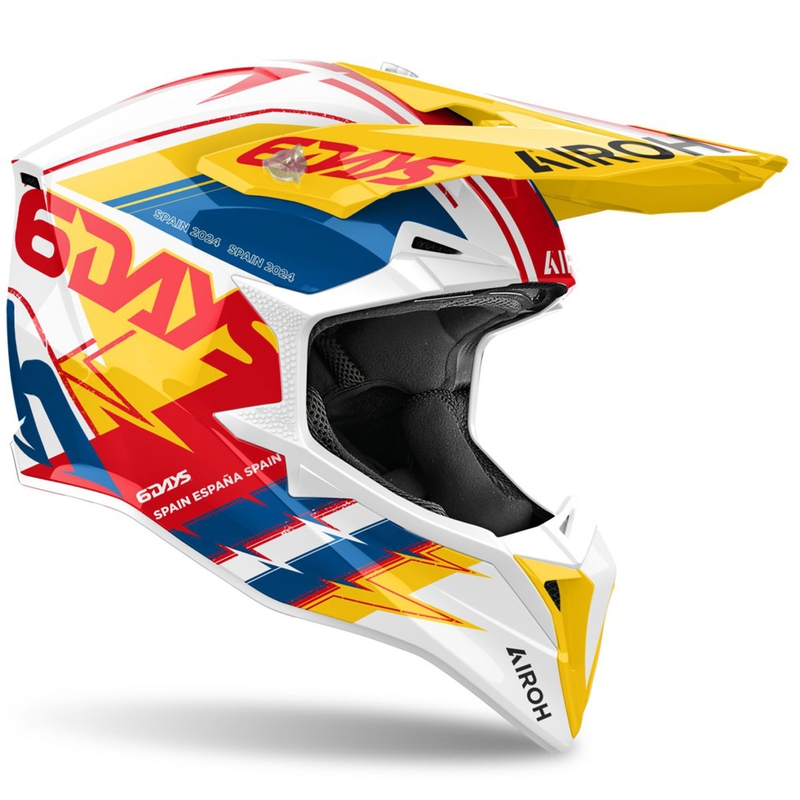 Casque de motocross Airoh Wraaap Six Days Spain multicolore brillant
