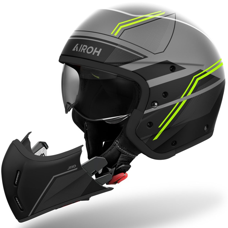 Casque moto modulable Airoh J110 Slim jaune mat