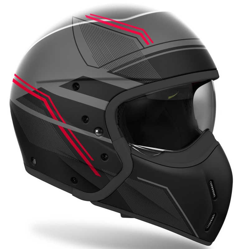 Casque moto modulable Airoh J110 Slim rouge mat