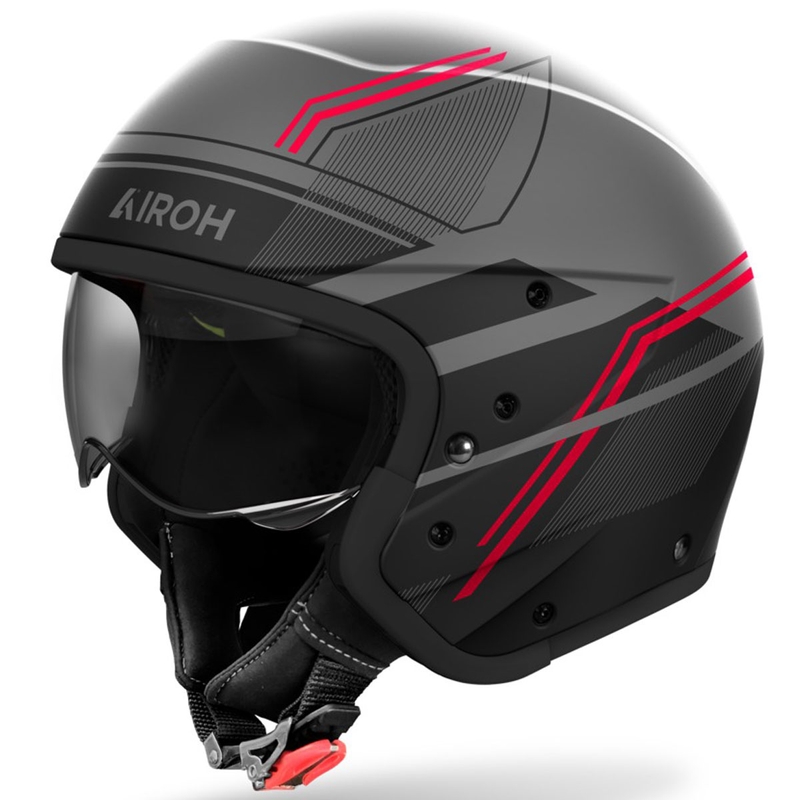 Casque moto modulable Airoh J110 Slim rouge mat
