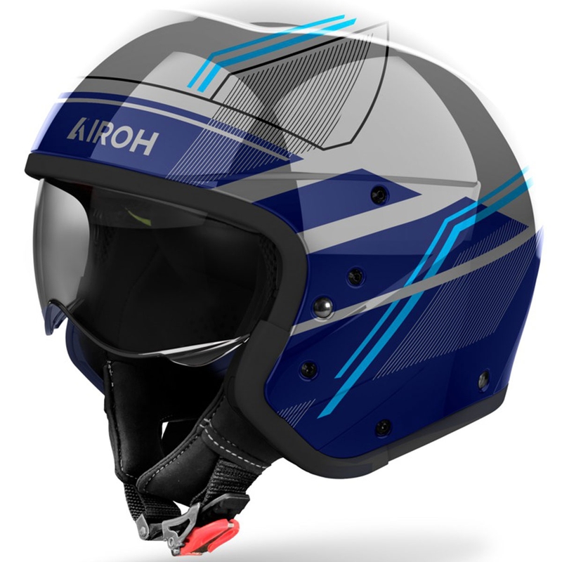 Casque moto modulable Airoh J110 Slim bleu brillant
