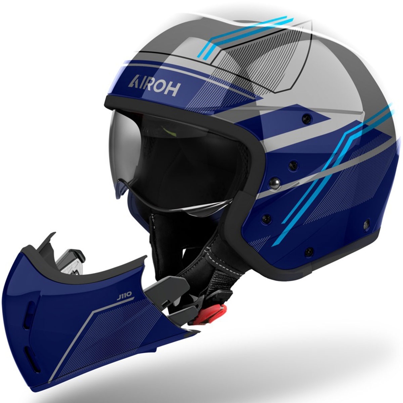 Casque moto modulable Airoh J110 Slim bleu brillant