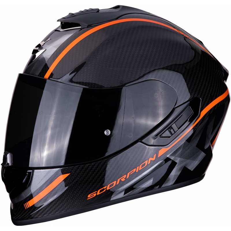 Integrální přilba Scorpion EXO-1400 Carbon Air Grand černo-oranžová