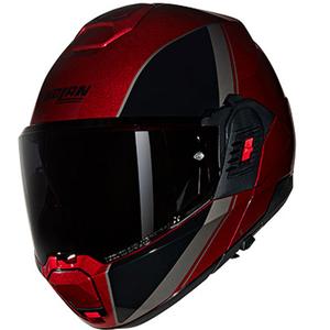 Casque moto modulable Nolan N120-1 Verniciatura Speciale N-COM 344 noir-rouge