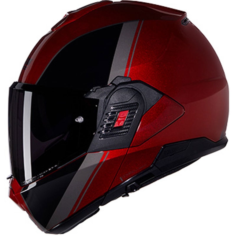 Casque moto modulable Nolan N120-1 Verniciatura Speciale N-COM 344 noir-rouge