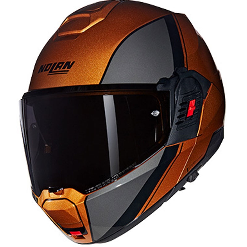 Casque moto modulable Nolan N120-1 Vernis spécial N-COM 342 ocre-noir