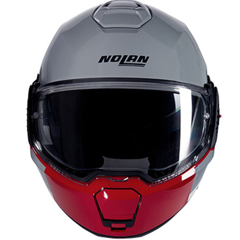 Casque moto modulable Nolan N120-1 Grafo N-COM 349 gris-blanc-rouge