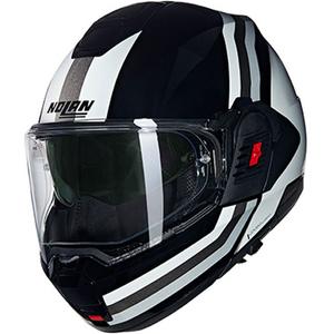 Casque moto modulable Nolan N120-1 Lineo N-COM 348 noir-blanc-argent