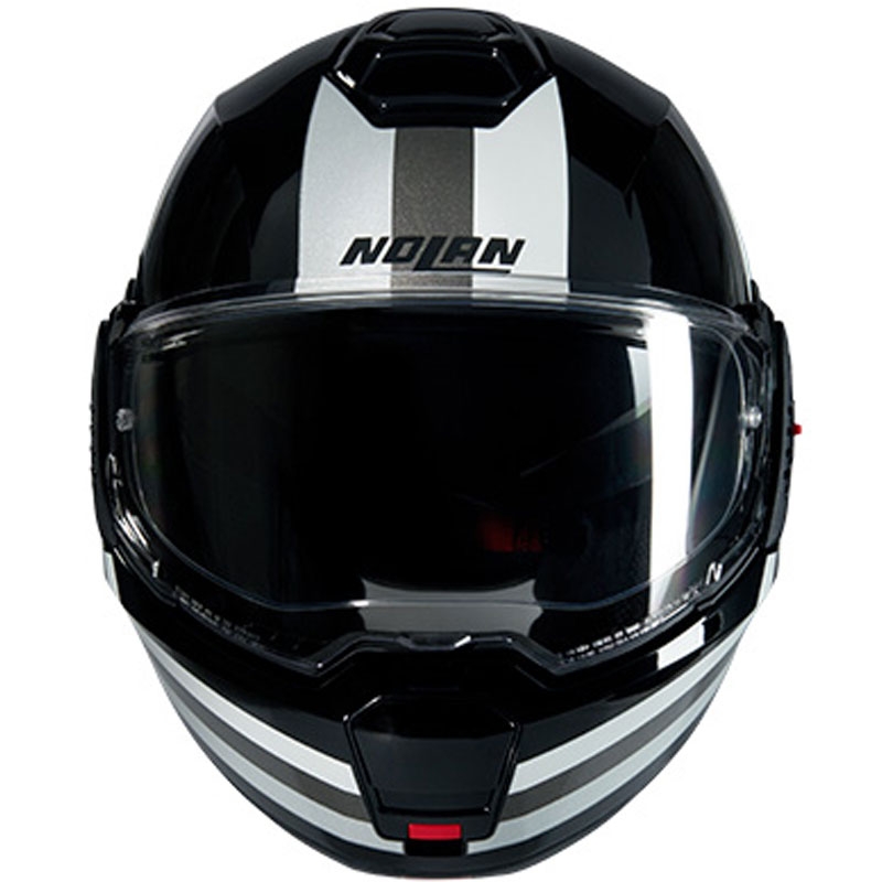 Casque moto modulable Nolan N120-1 Lineo N-COM 348 noir-blanc-argent