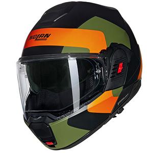 Casque moto modulable Nolan N120-1 Omocromo N-COM 345 noir-orange-vert