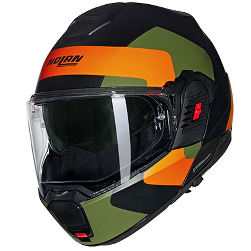 Casque de moto modulable Nolan N120-1 Omocromo N-COM 345 noir-orange-vert