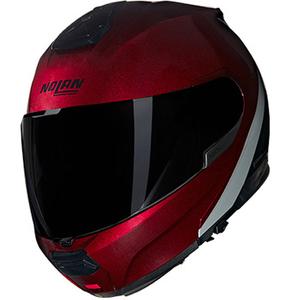 Casque moto modulable Nolan N100-6 Vernis spécial N-COM 341 rouge-noir