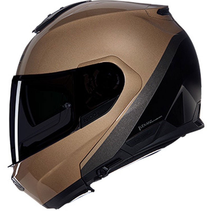 Casque moto modulable Nolan N100-6 Vernis spécial N-COM 341 sable-noir