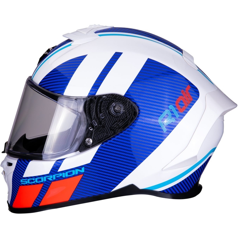 Integrální přilba Scorpion EXO-R1 Air Corpus bílo-modro-červená