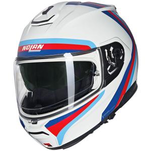 Casque moto modulable Nolan N100-6 Assoluto N-COM 347 blanc-rouge-bleu