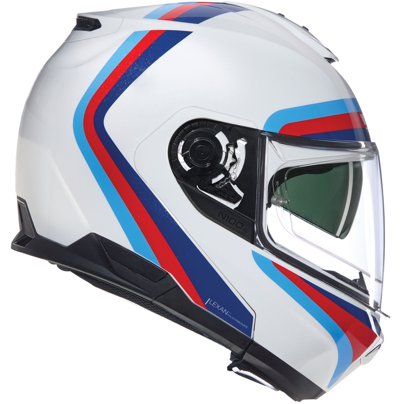 Casque moto modulable Nolan N100-6 Assoluto N-COM 347 blanc-rouge-bleu