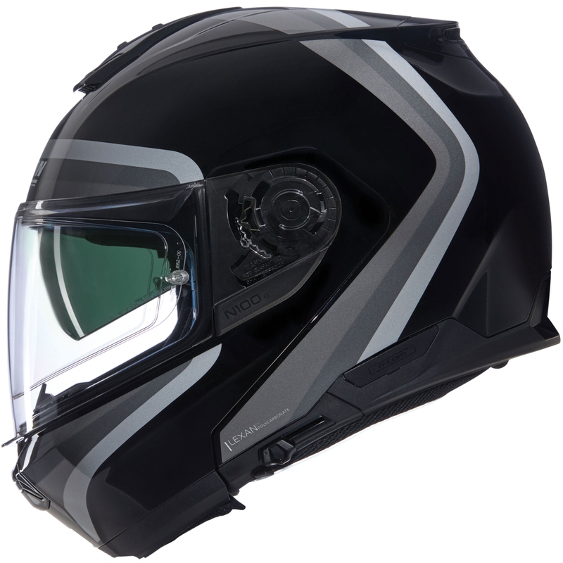 Casque moto modulable Nolan N100-6 Assoluto N-COM 349 noir-gris