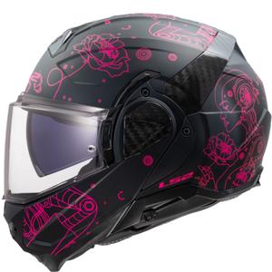 Casque moto modulable LS2 FF910 Advant II Sophia noir-rose