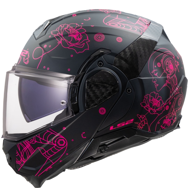 Casque moto modulable LS2 FF910 Advant II Sophia noir-rose