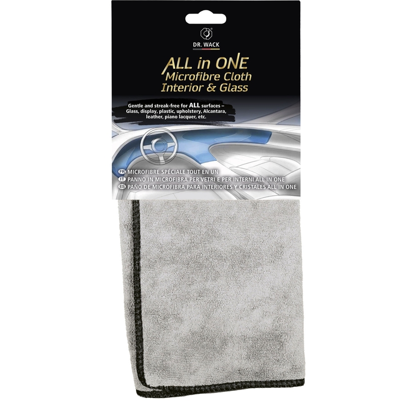 Chiffon en microfibre pour vitres et intérieur Dr. Wack All in One Chiffon en microfibre gris