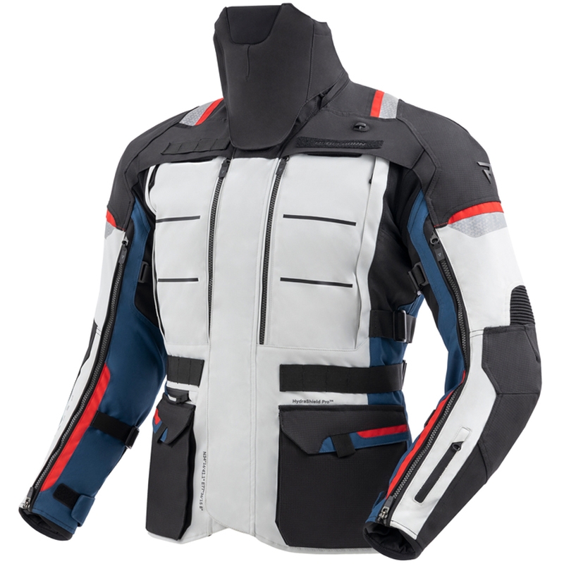 Veste de moto Rebelhorn Cubby V bleu-gris-rouge