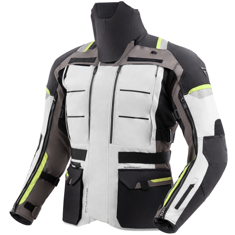 Blouson moto Rebelhorn Cubby V noir-gris-jaune fluo