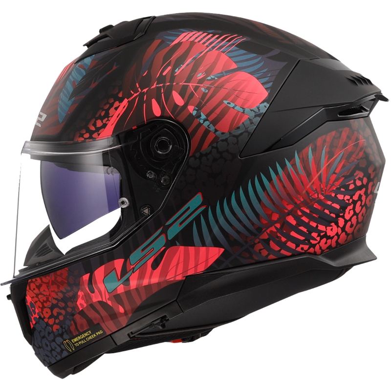 Casque moto intégral LS2 FF808 Stream II Jungle noir-rose-bleu