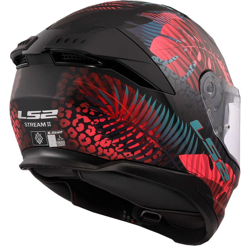 Casque moto intégral LS2 FF808 Stream II Jungle noir-rose-bleu
