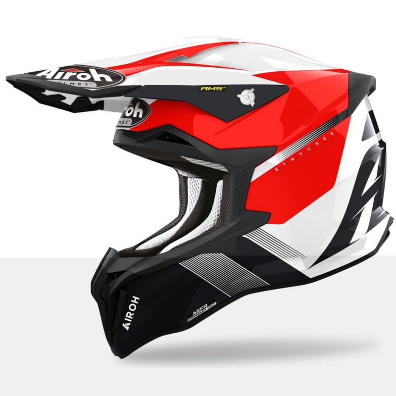 Casque de motocross Airoh Strycker Blazer rouge en promotion - II. Qualité