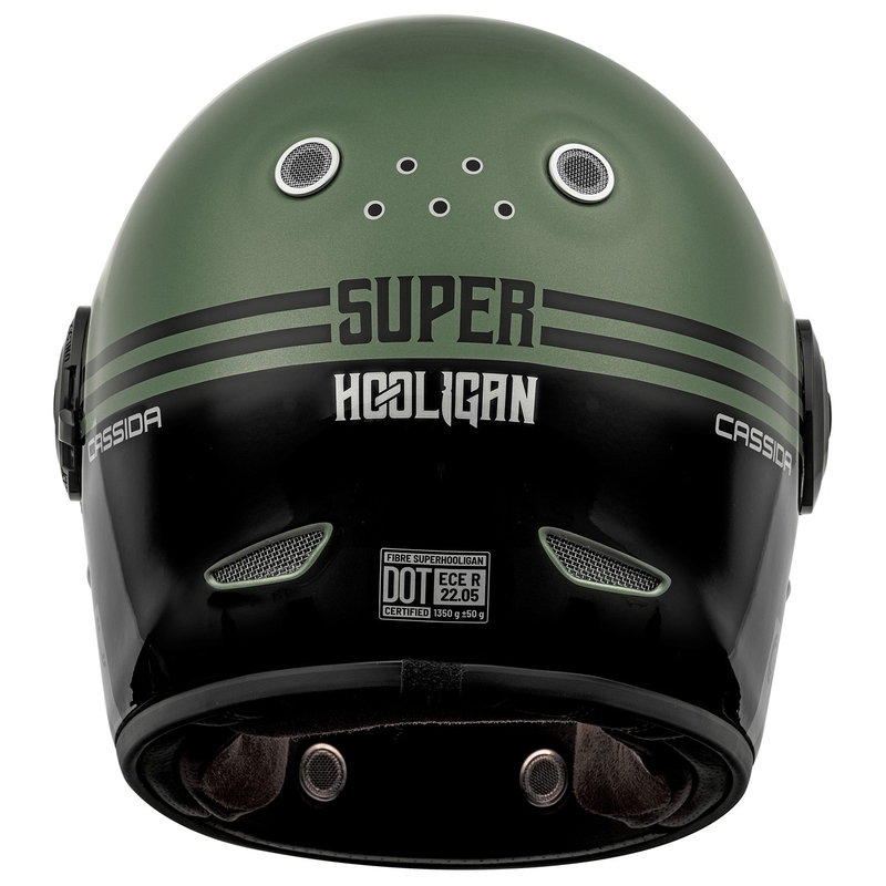Casque moto intégral Cassida Fibre Super Hooligan noir-vert en promotion - II. Qualité