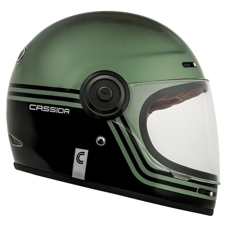 Casque moto intégral Cassida Fibre Super Hooligan noir-vert en promotion - II. Qualité