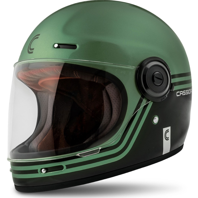 Casque moto intégral Cassida Fibre Super Hooligan noir-vert en promotion - II. Qualité