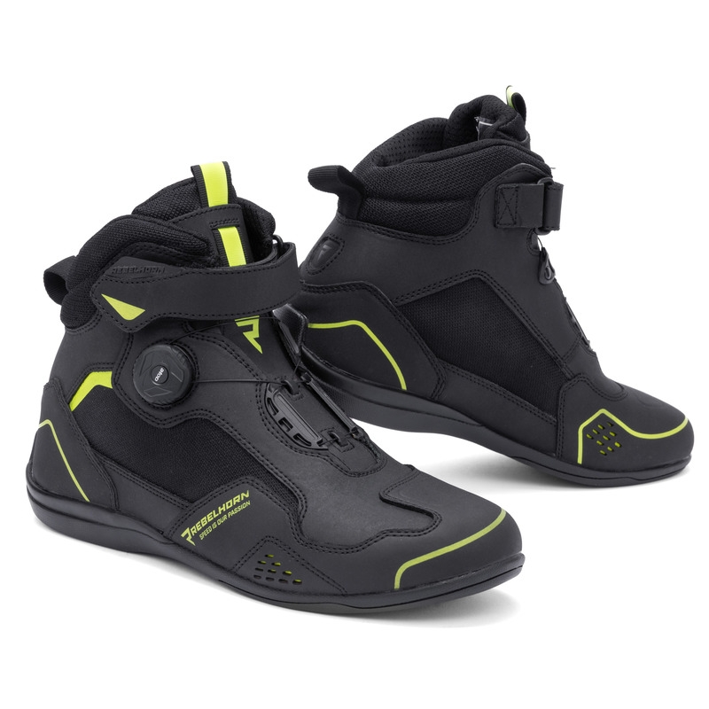 Bottes moto Rebelhorn Spark II noir-jaune fluo - 2e qualité - II. qualité
