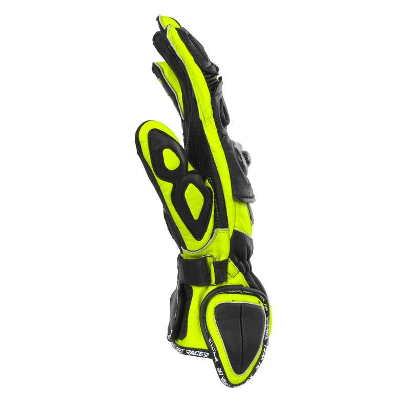 Gants moto Street Racer Virus 2 noir-jaune fluo - Qualité II - II. qualité